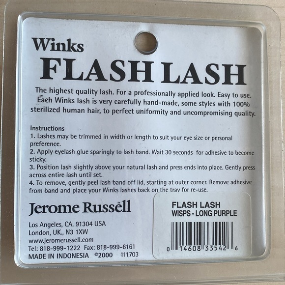 Jerome Russell Winks Flash Lash Party Lashes Fake Eyelashes Wisps Long Purple - Picture 6 of 7